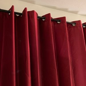 Deep red curtains
